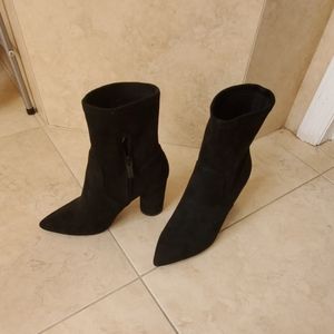 BCBG Generation black faux suede booties
